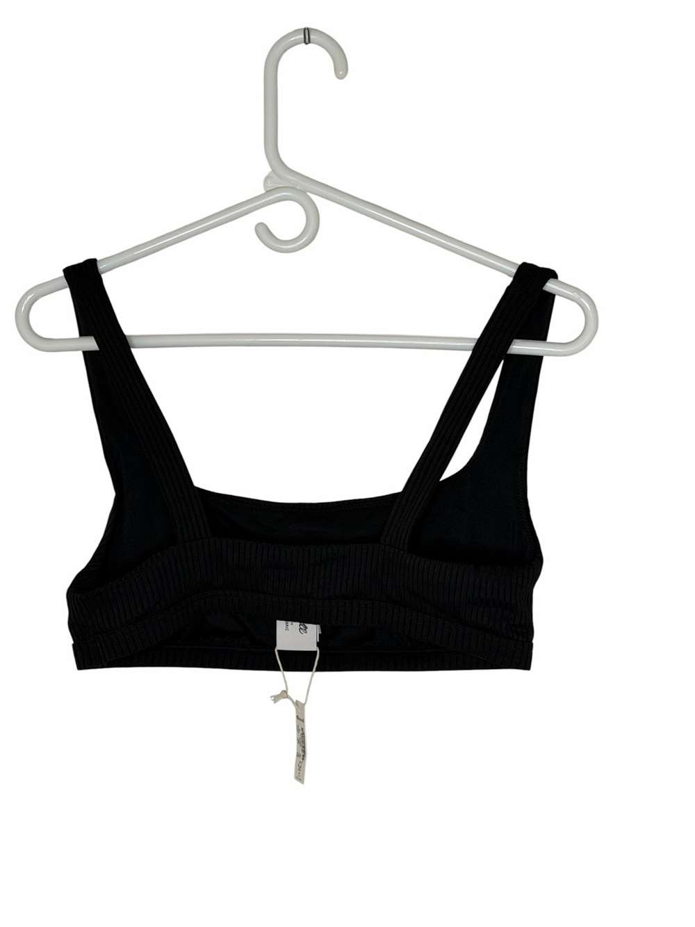 NEW Madewell Black Ribbed Square-Neck Bikini Top Medium - Picture 3 of 6